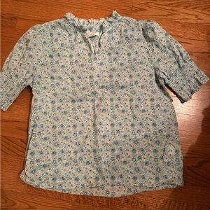 I crew liberty Floral Blue Women's Top